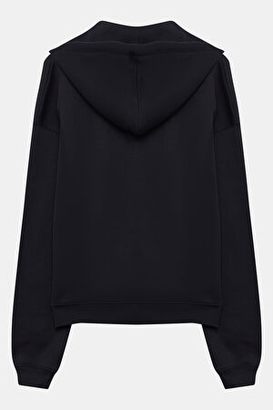 Siyah Kapuşonlu Sweatshirt_2
